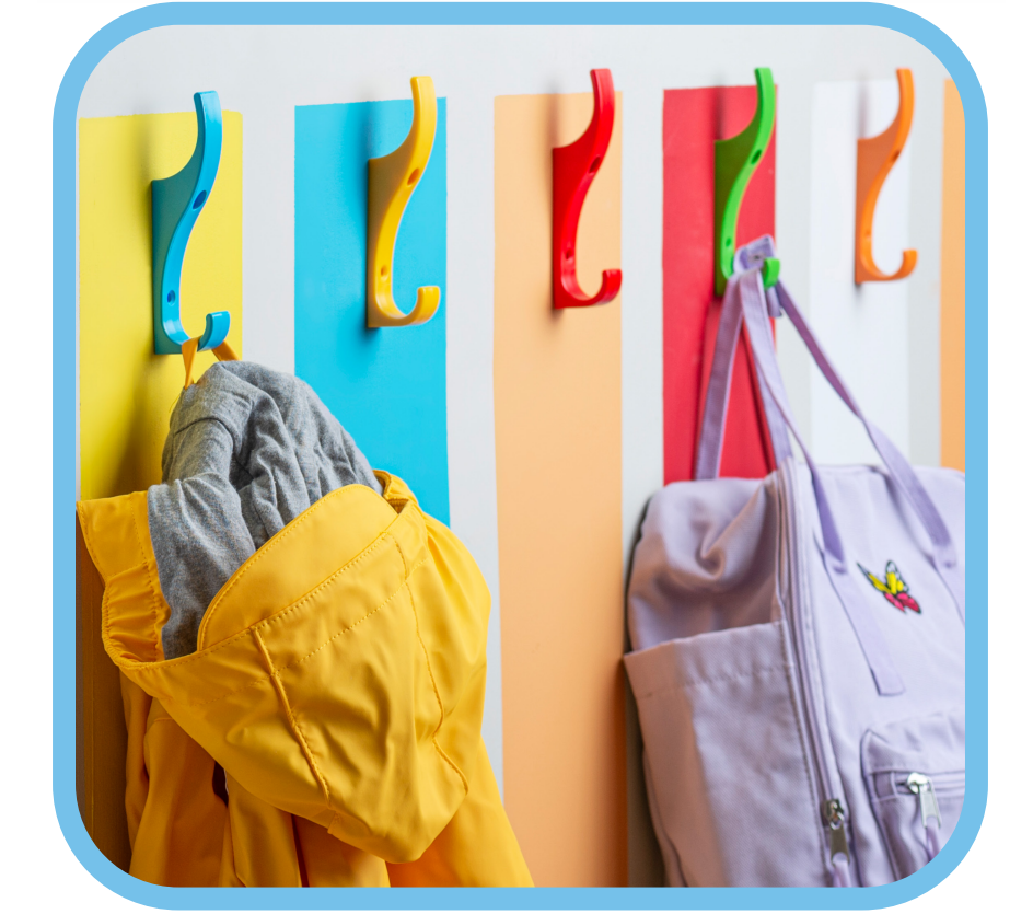 school bag wall hook rack classroom